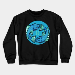 Zodiac - Star Sign - Pisces - neg Crewneck Sweatshirt